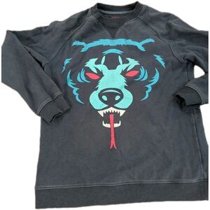 MNWKA Sweatshirt Men Medium Navy Blue Bear Serpent Crew Pullover